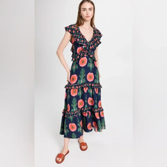 Figue Dresses Figue Valerie Dress Silk Midi Floral New